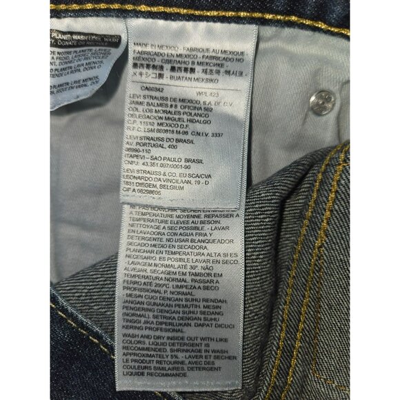 Levis Mens 505 Regular Fit Straight Leg Jeans 36x34 Dark Wash Denim - Picture 6 of 8